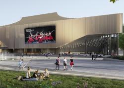 LED-Leinwand am sanierten Theaterplatz